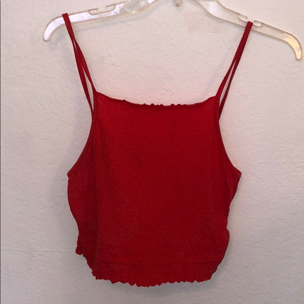 Red tank crop top